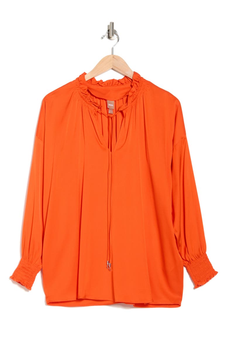 BOSS Baratina Long Sleeve Top, Alternate, color, Bright Orange