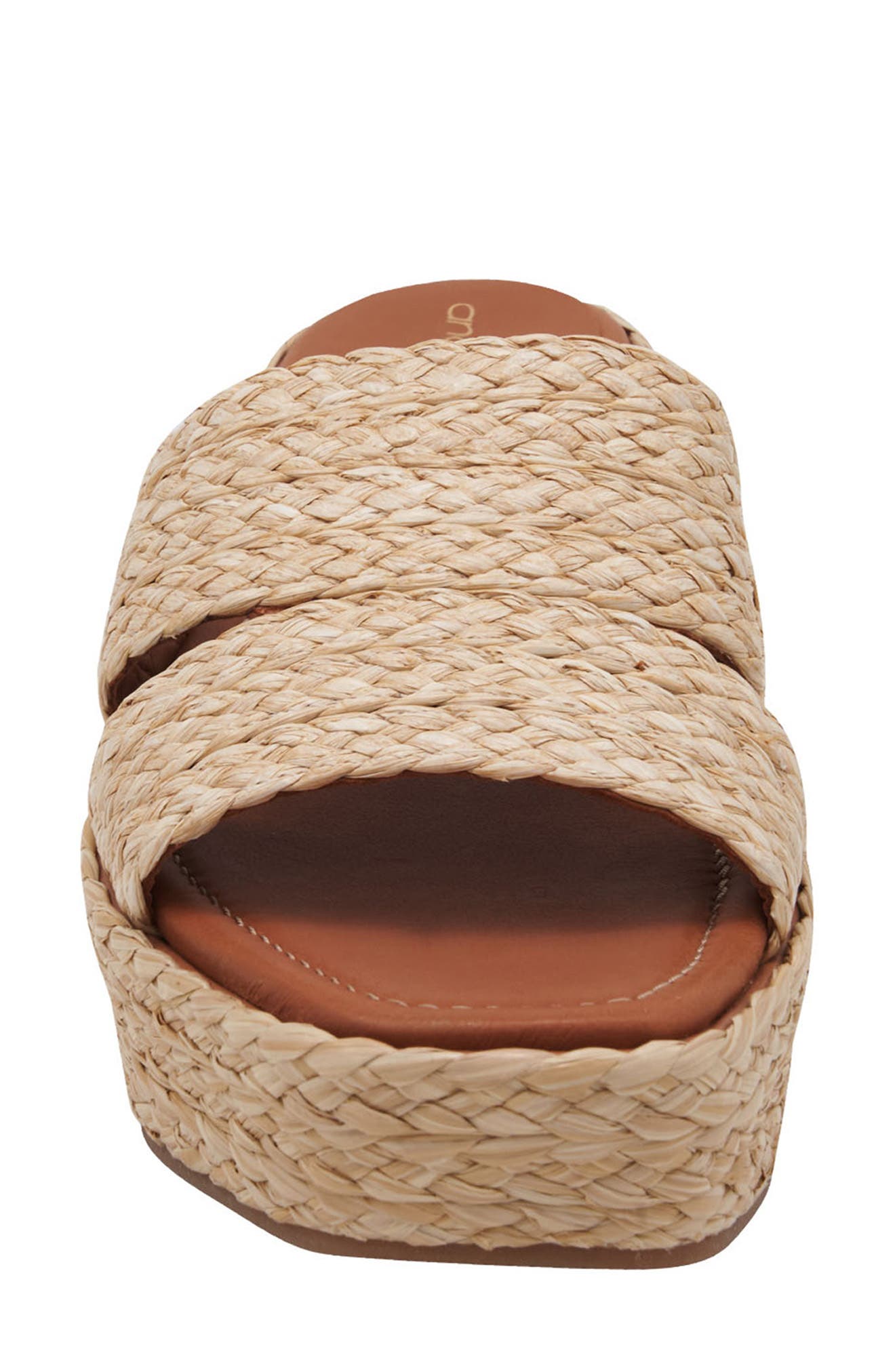André Assous Selena Raffia Platform Slide Sandal, Alternate, color, 