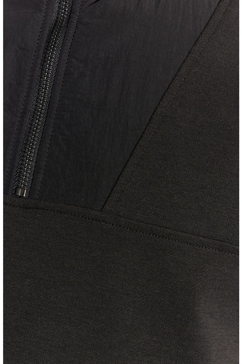 Panelled Hybrid Quarter Zip Sweatshirt, Alternate, color, Black Ice