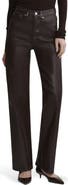 DL1961 Karmine Wax Coated Refined SculptSystem High Waist Wide Leg Jeans