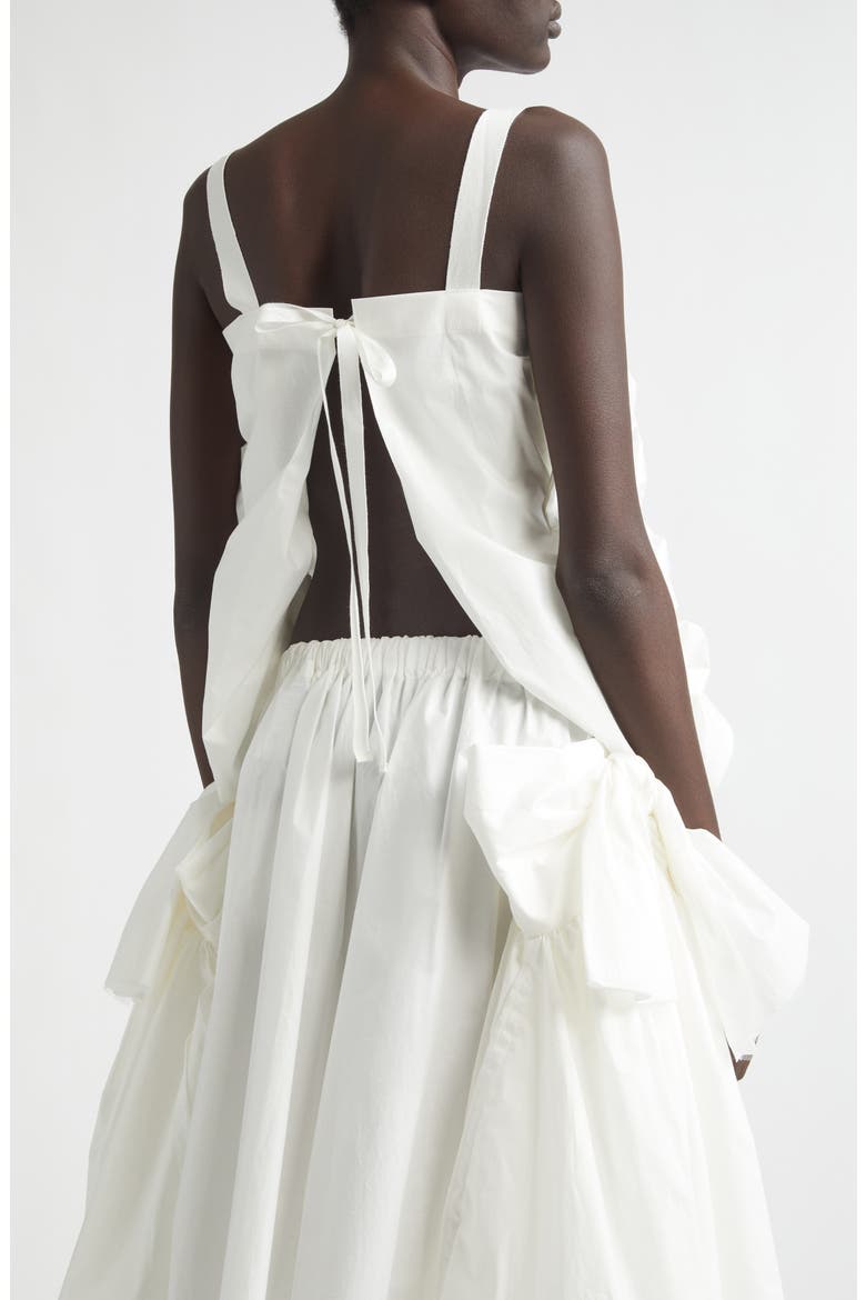 Gathered Tumbled Cotton & Tulle Corset Top, Alternate, color, WHITE