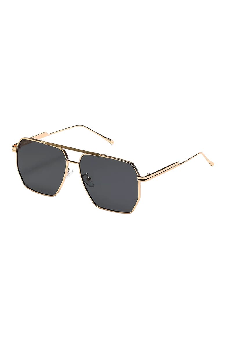Goldie 60mm Polarized Aviator Sunglasses, Alternate, color, GOLD/ BLACK