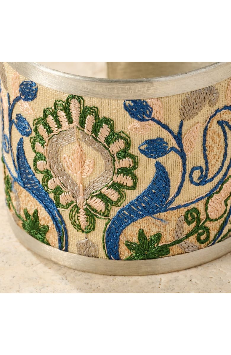 Ten Thousand Villages Jabardasta Silk Embroidered Cuff, Alternate, color, Multi Color