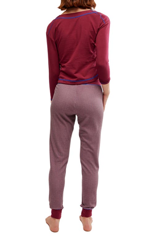 Free People Chill Evening Knit Pajamas In Wild Ginger