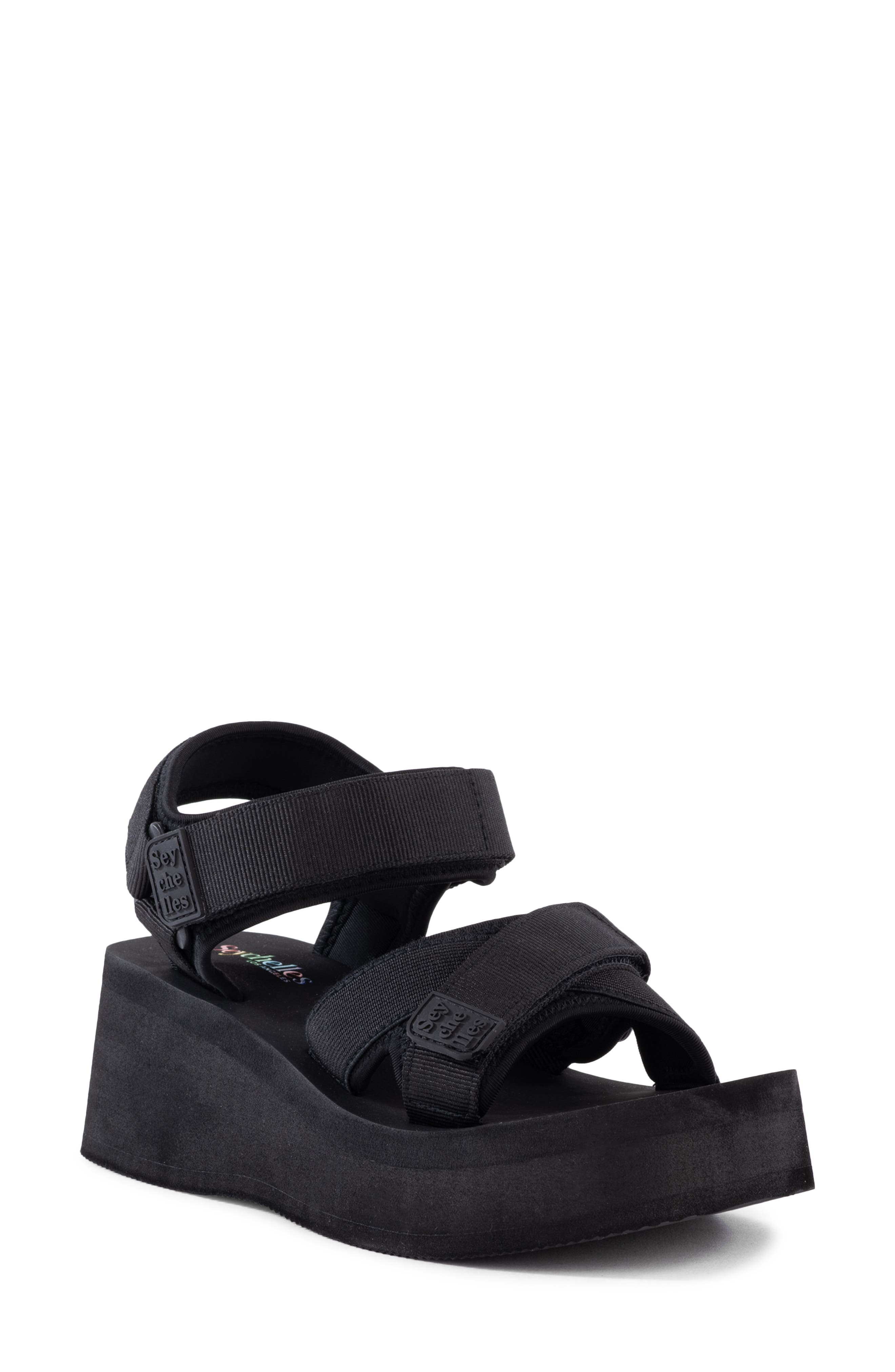 Seychelles Serenade Platform Wedge Sandal, Main, color, Black
