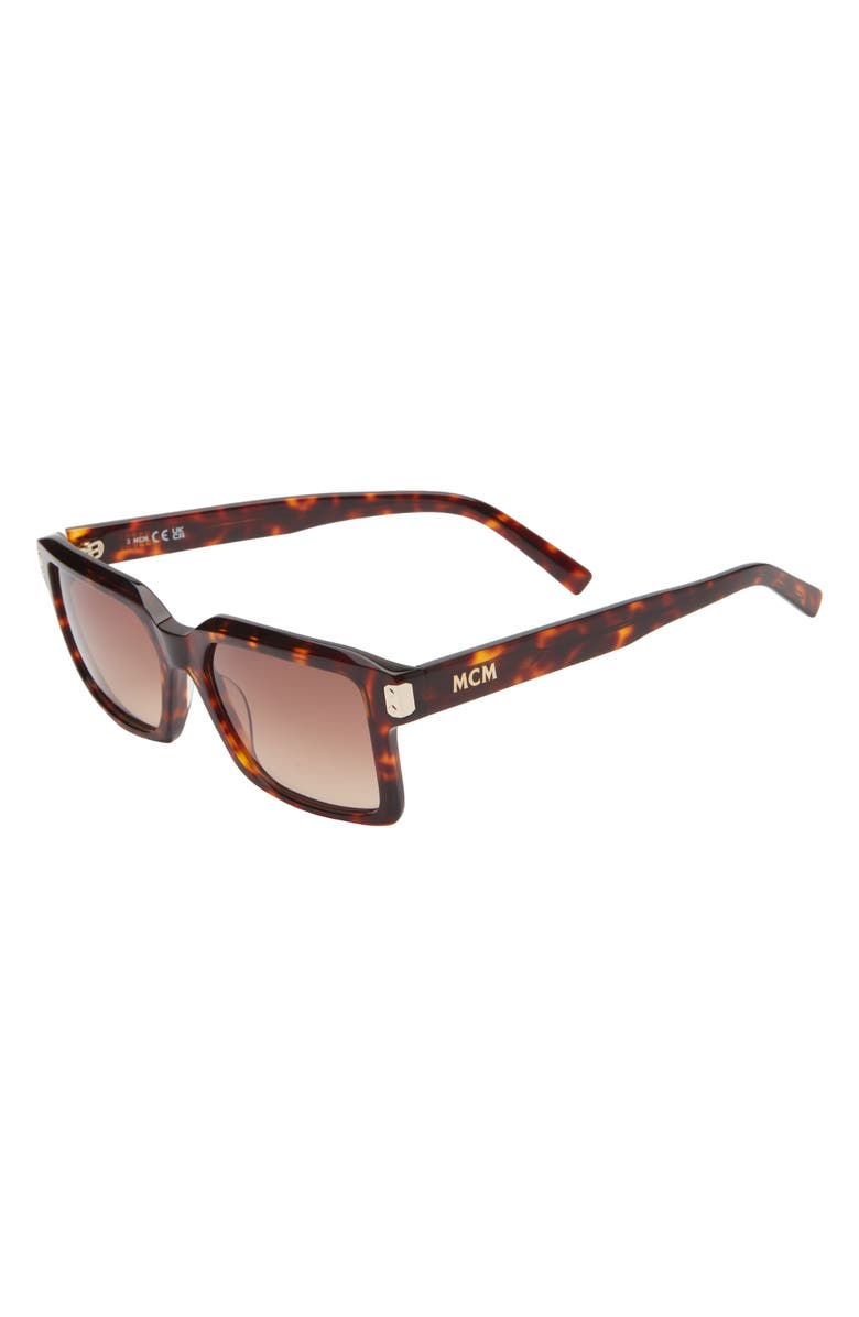 MCM 54mm Square Sunglasses, Main, color, Dark Havana / Gradient Brown