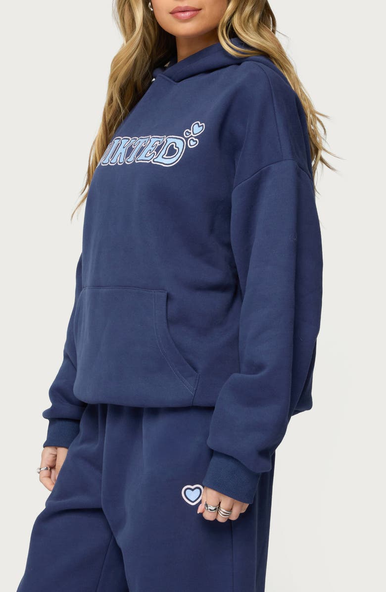 EDIKTED Glitter Girl Hoodie, Alternate, color, 