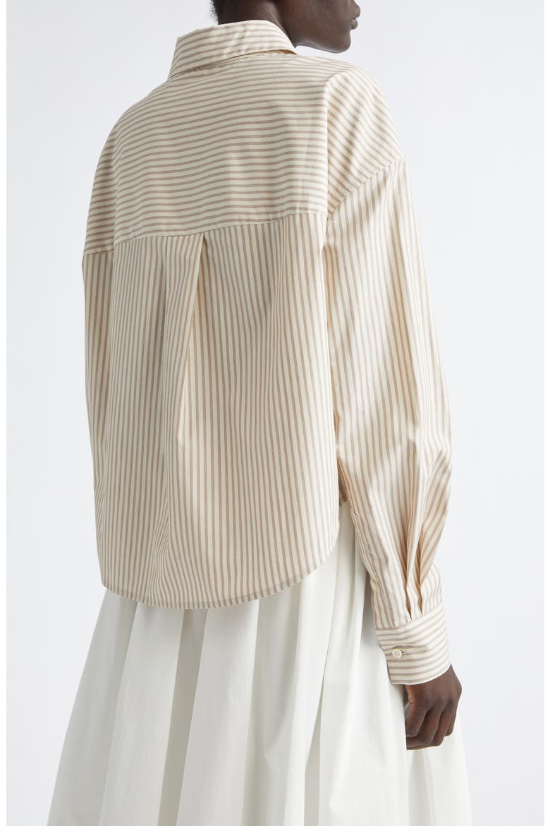 Tegan Stripe Cotton Poplin Button-Up Shirt, Alternate, color, CURRANT