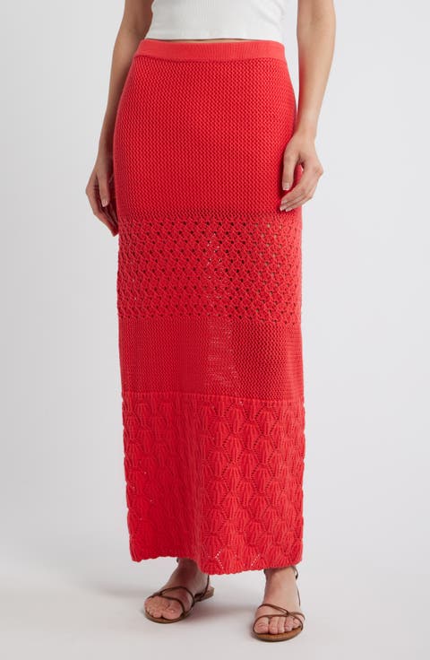 Amada Midi Cotton Sweater Knit Skirt