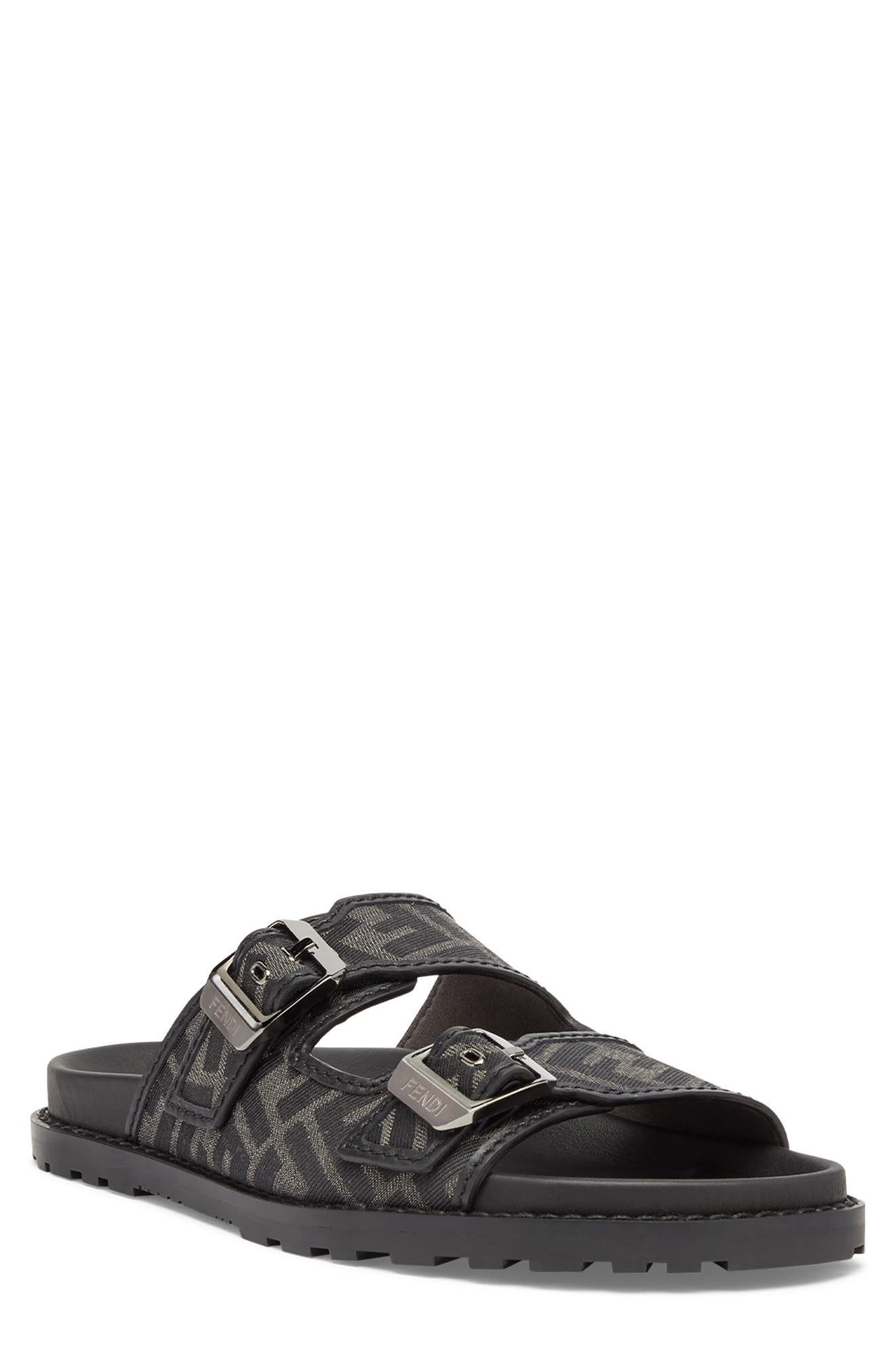Fendi Feel FF Jacquard Slide Sandal, Main, color, 