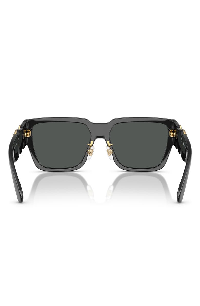 Versace Biggie 57mm Rectangular Sunglasses, Alternate, color, Dark Grey