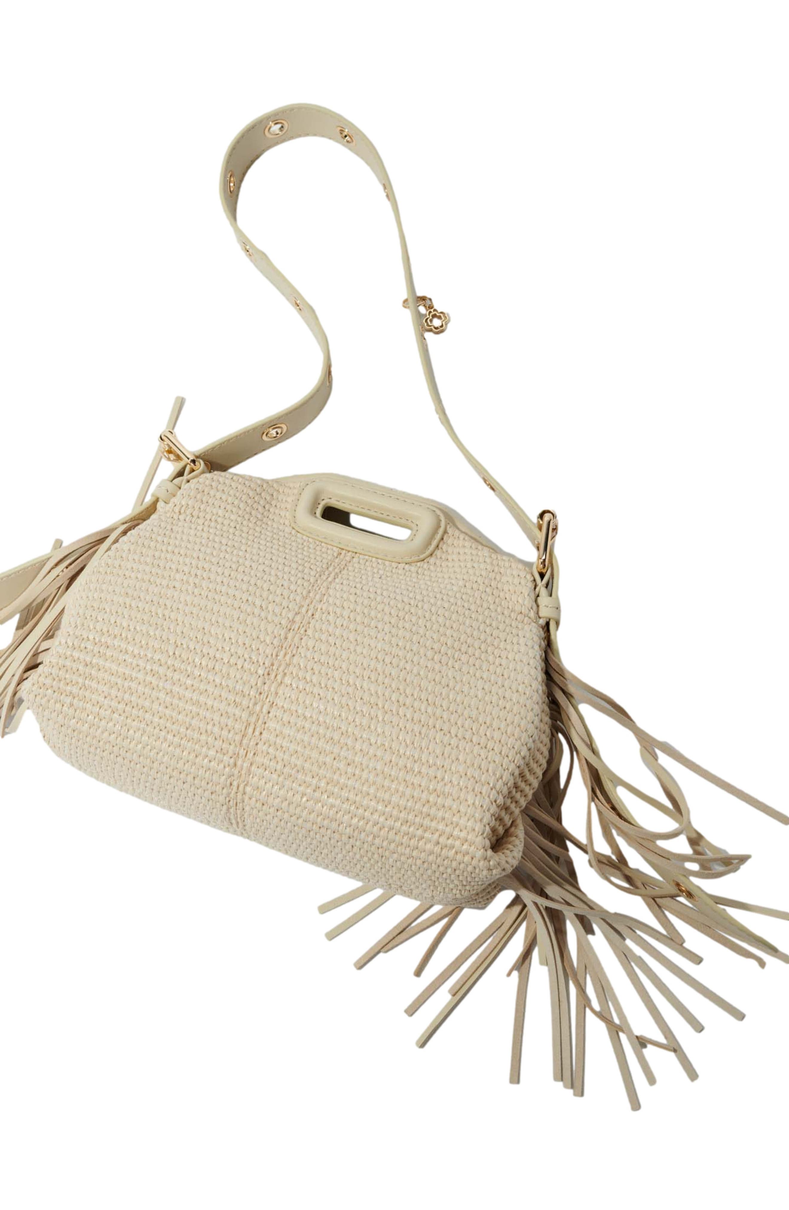 maje Raffia effect Miss M Mini bag, Alternate, color, 