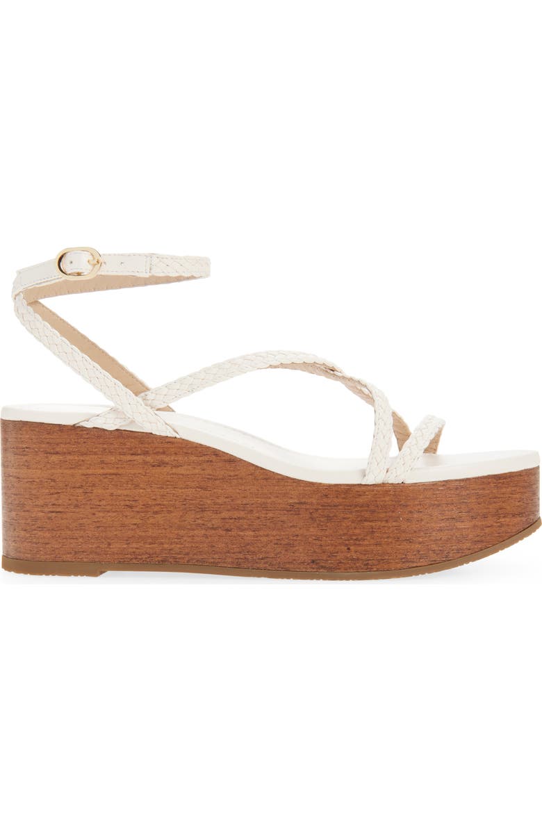 Stuart Weitzman Wovette Wedge Sandal, Alternate, color, Seashell/ Walnut