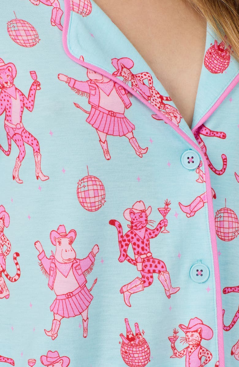 Room Service Pjs Print Boxer Pajamas, Alternate, color, Blue/ Print