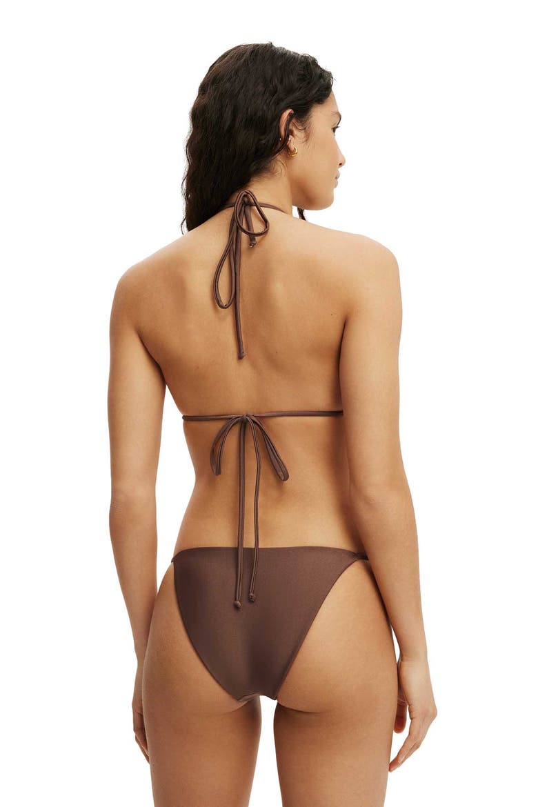 Women's Reversible String Triangle Bikini Top, Alternate, color, Clay Bean