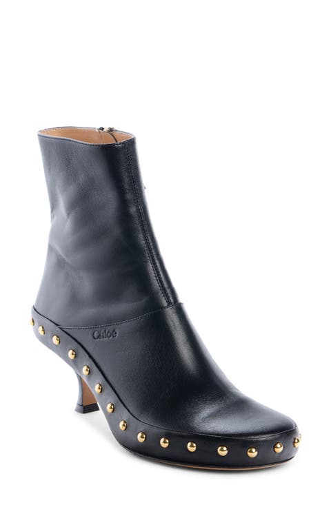 Junie Studded Kitten Heel Bootie (Women)