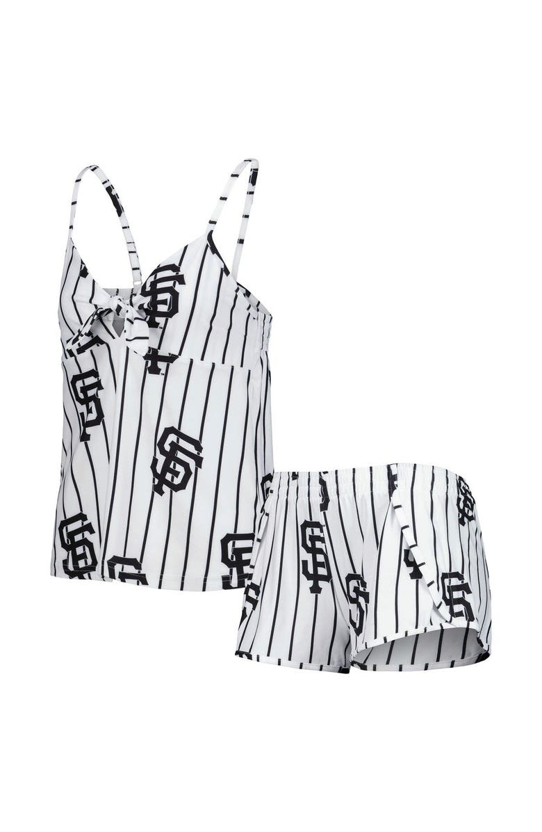 CONCEPTS SPORT Women's Concepts Sport White San Francisco Giants Reel Allover Print Tank Top & Shorts Sleep Set, Main, color, White