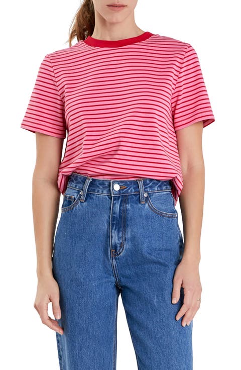 Stripe Cotton Ringer T-Shirt