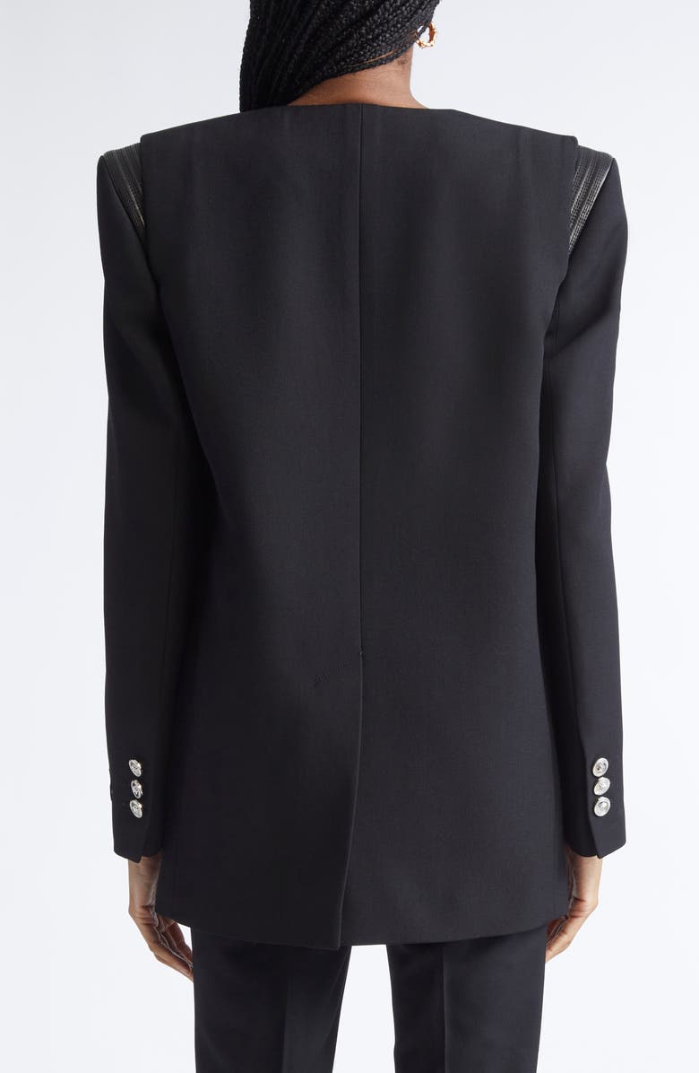 Versace Virgin Wool Blazer, Alternate, color, Black