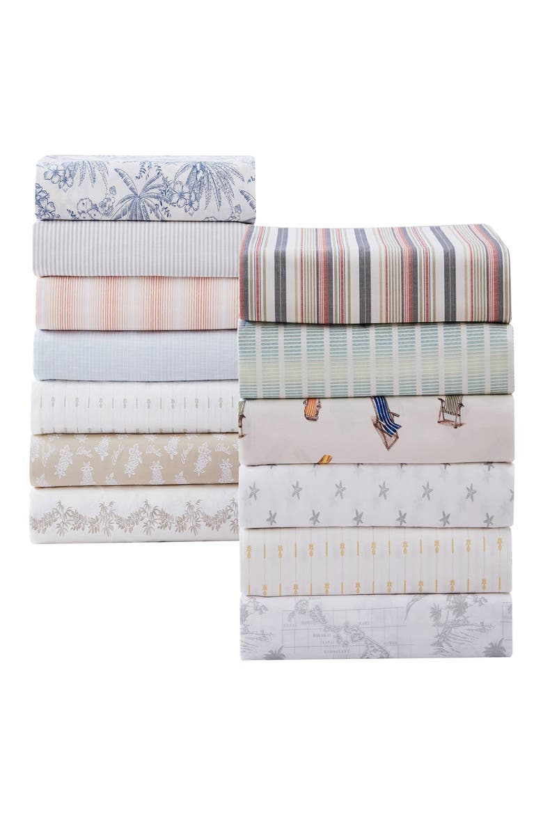 Ala Moana Stripe 200 Thread Count Cotton Percale Sheet Set, Alternate, color, LIGHT PASTEL BLUE