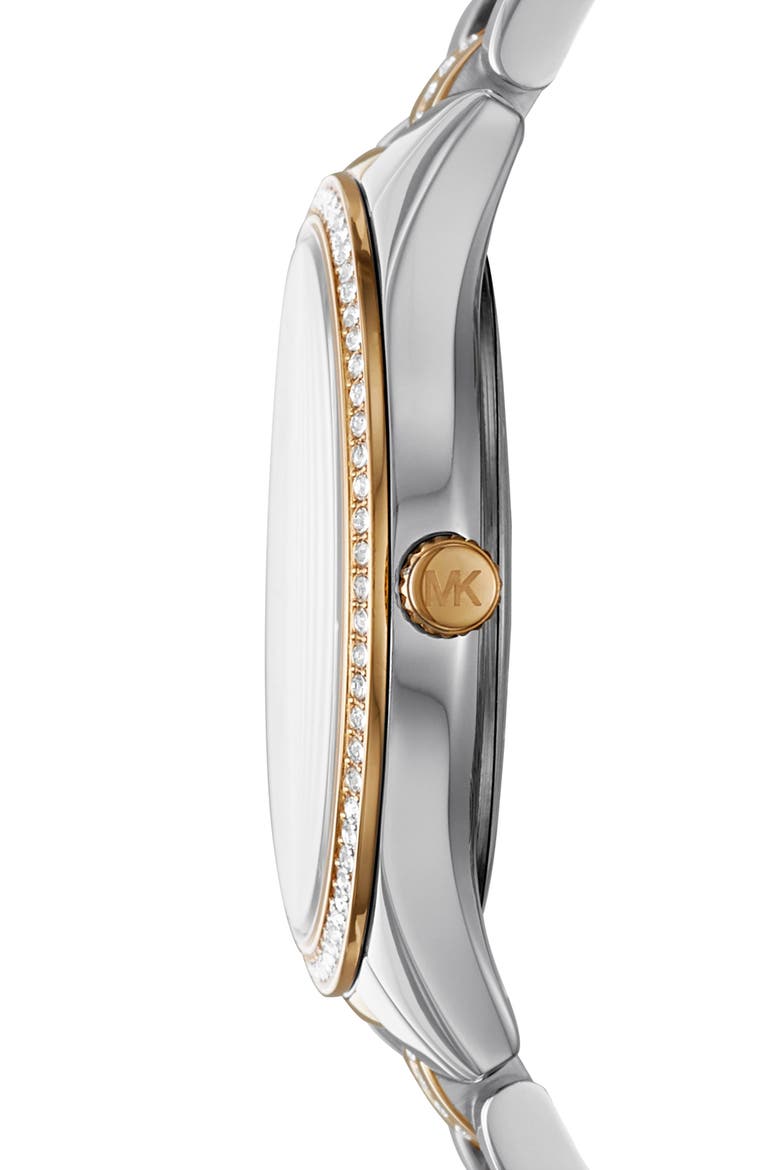 Lauryn Two-Tone Bracelet Watch, 33mm, Alternate, color, SILVER