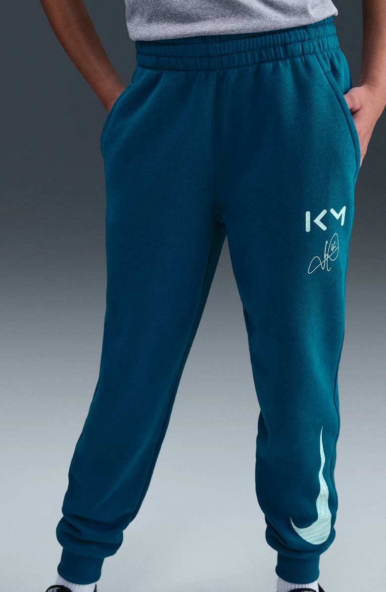 Nike Kids' Kylian Mbappé Club Fleece Joggers, Alternate, color, Green Abyss/ Igloo/ Light Dew