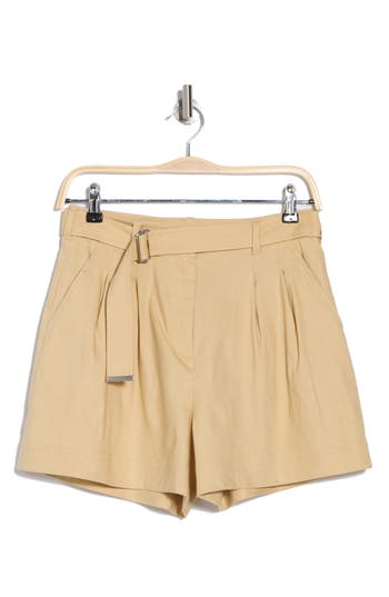 Simkhai Fletcher Cotton Twill Pleated Shorts In Natural