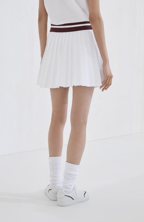 Brunello Cucinelli Pleated Skirt With Logo In White