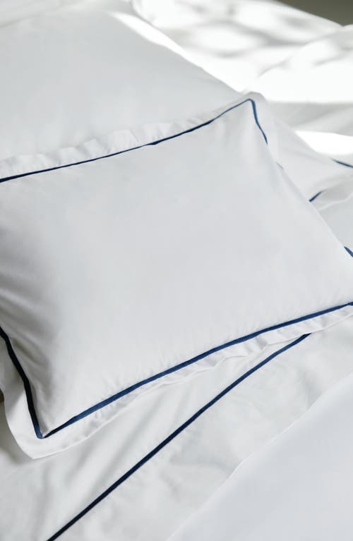 Matouk Bergamo Cotton Percale Duvet Cover In White