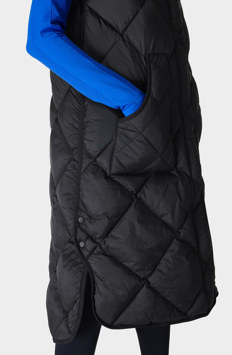 Sweaty Betty Downtown Quilted Longline Vest, Alternate, color,