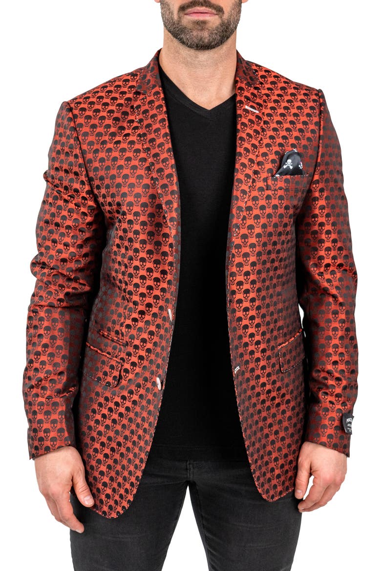 Skull Sport Coat, Main, color, ORANGE