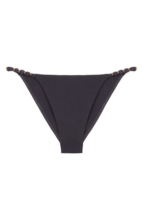Vix Paula Hermanny Beaded Bikini Bottoms In Black