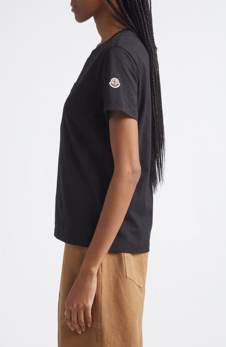 Moncler Logo Cotton Jersey T-Shirt, Alternate, color, Black
