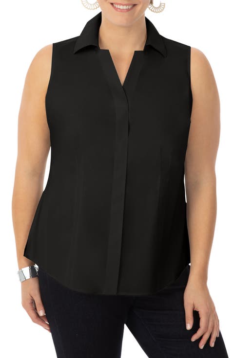 Taylor Non-Iron Sleeveless Button-Up Shirt (Plus Size)