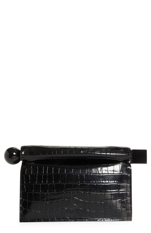 Jacquemus Black La Pochette Rond Carr Clutch In Black 990
