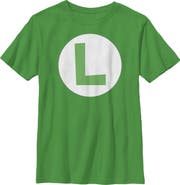 NINTENDO Boy's Nintendo Luigi Circle Icon Graphic T-Shirt