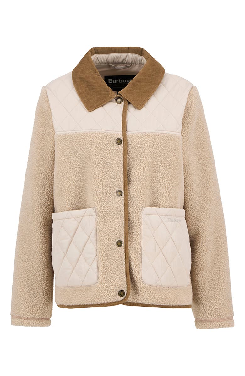 Barbour Laurel High Pile Fleece Quilted Jacket, Alternate, color, Natural Mist