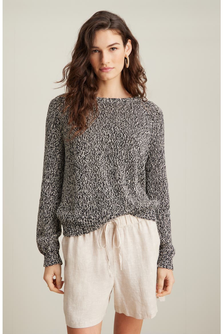 Raglan Sweater, Main, color, BLACK- BEIGE MARL