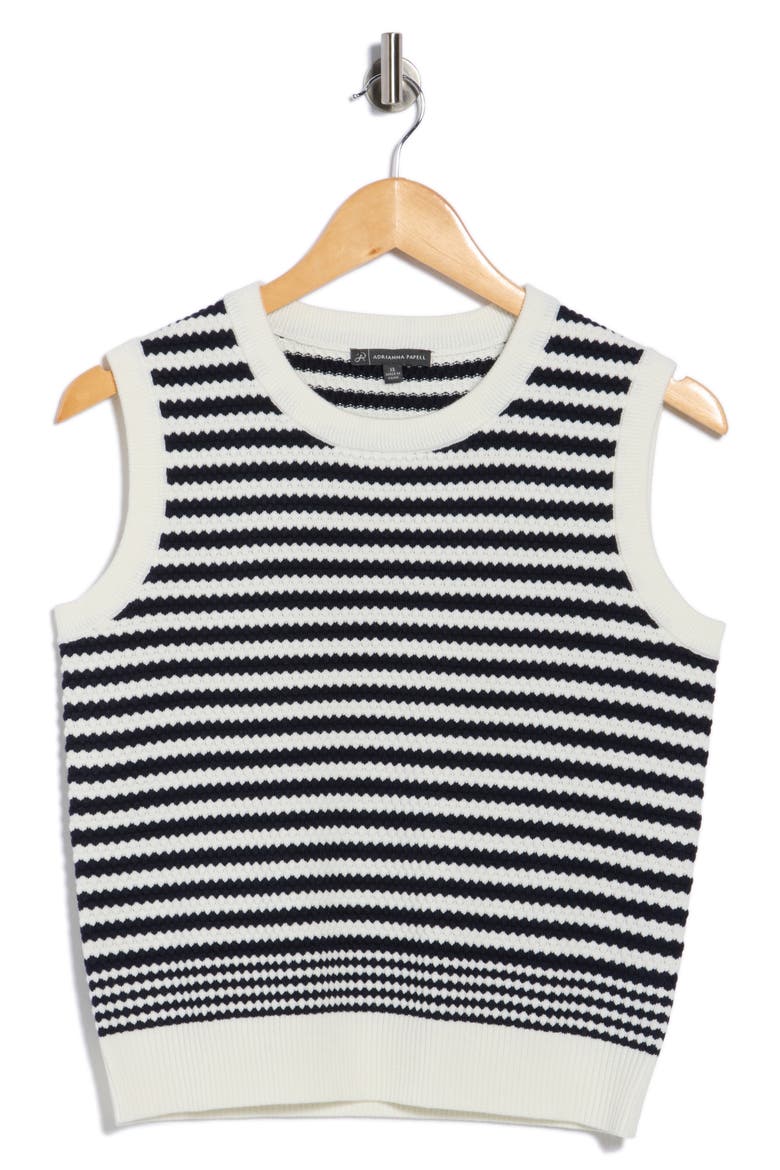 Stripe Sweater Tank, Alternate, color, IVORY/ NAVY