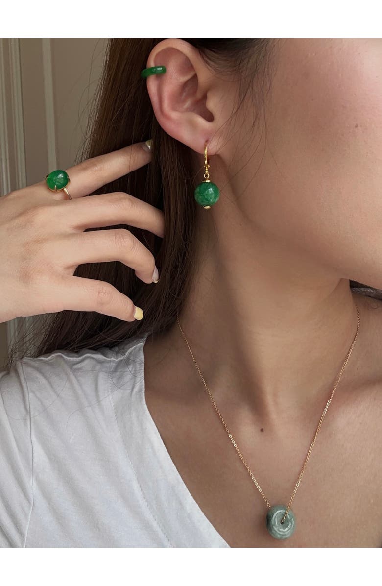 seree Nadene Jade drop earrings, Alternate, color, Green