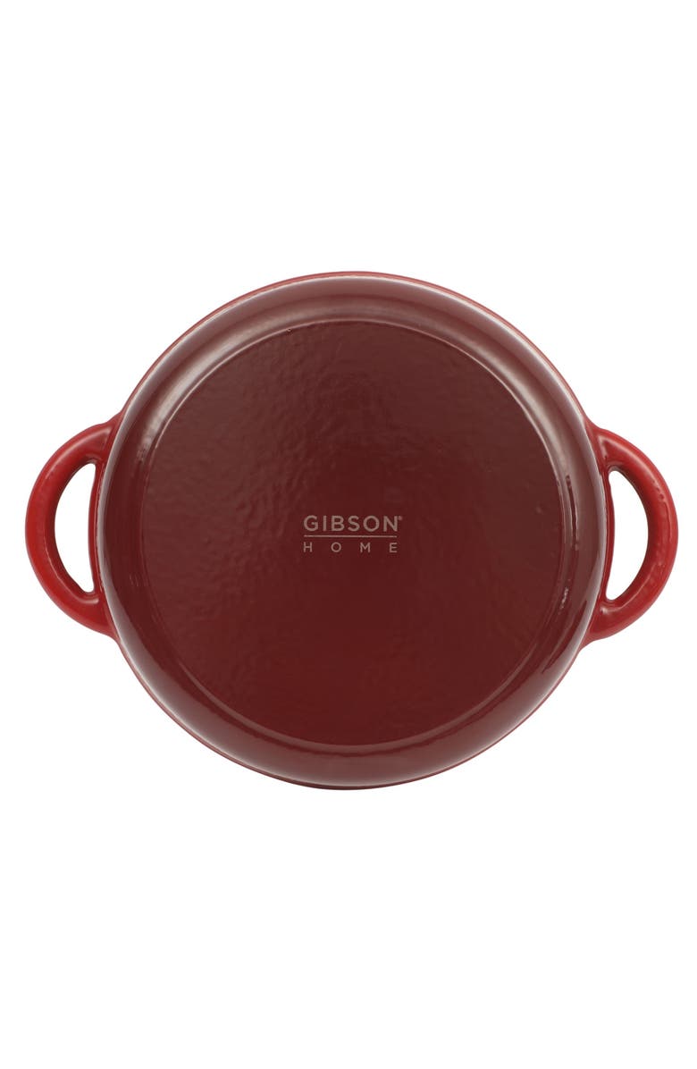 Gibson Home Addlestone 5 Quart Enameled Cast Iron Dutch Oven with Lid, Alternate, color, Red