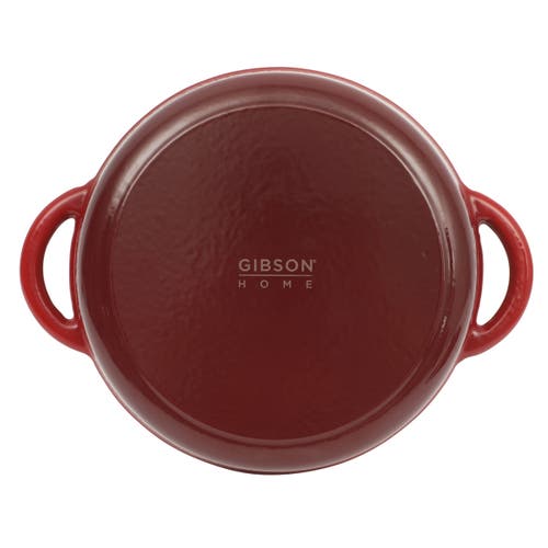 Gibson Home Addlestone 5 Quart Enameled Cast Iron Dutch Oven With Lid In Red