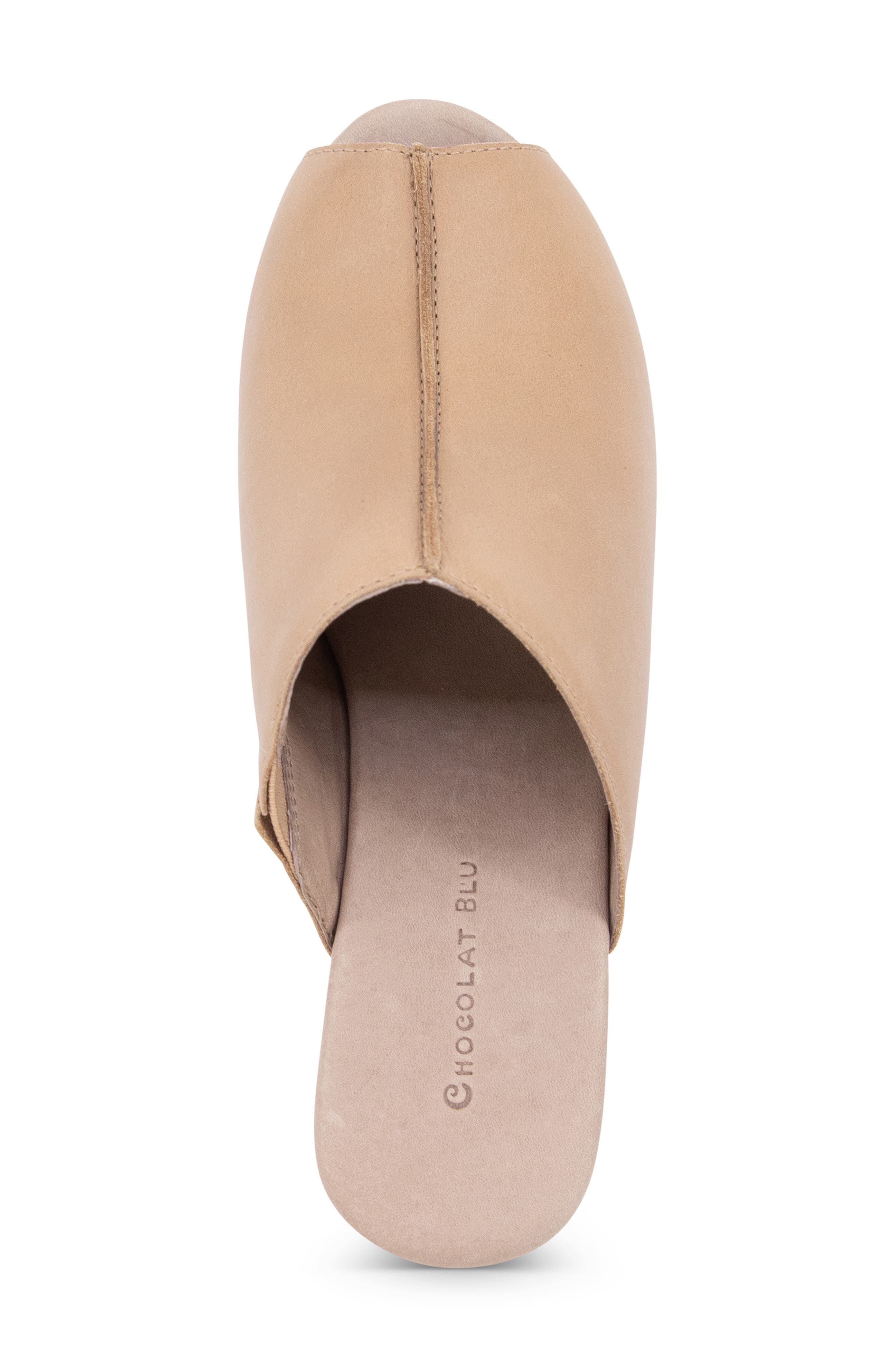 Platform Slide Sandal, Alternate, color, TAUPE LEATHER