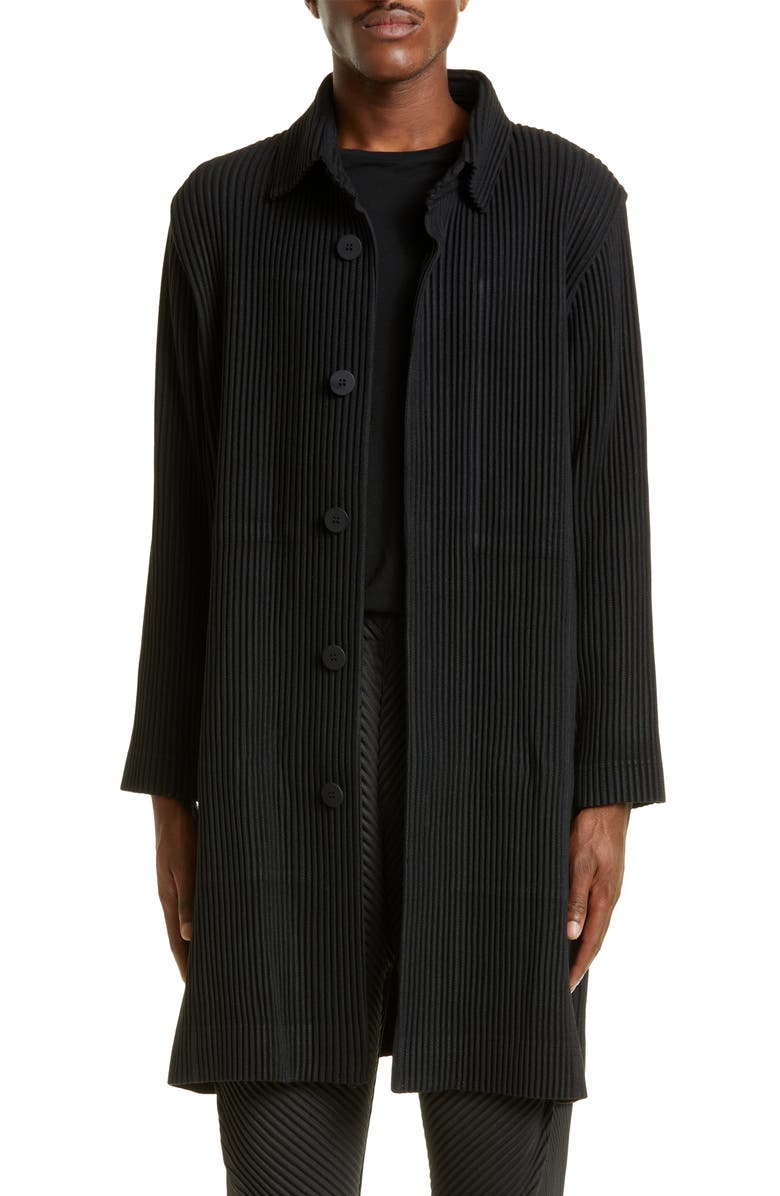 Homme Plissé Issey Miyake Wool Like Topcoat, Main, color, 