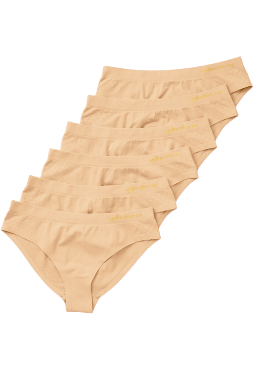 Yellowberry 6PK Seamless Bikini Underwear with Bonded Seam in Fawn  product