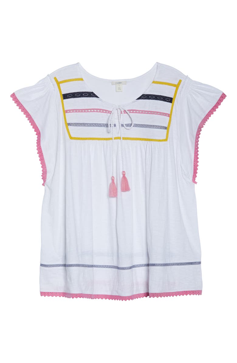 Caslon<sup>®</sup> Lace Inset Boho Tee, Alternate, color, 