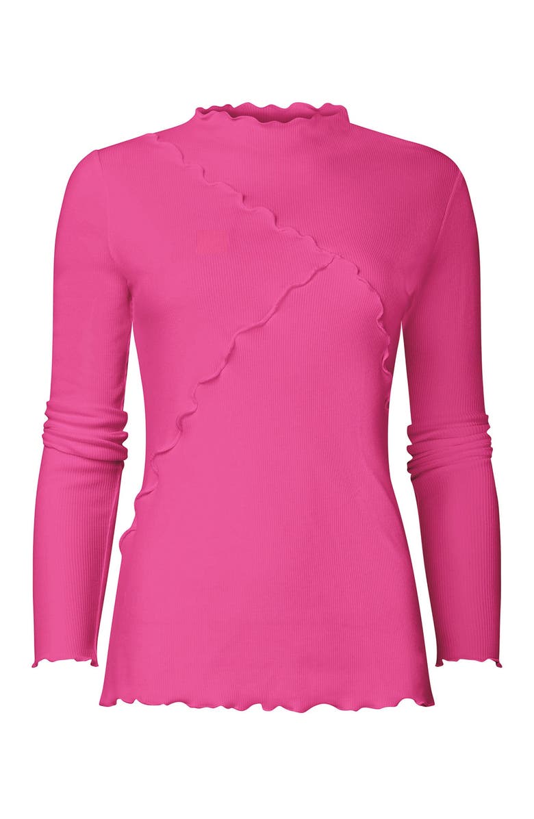 Joe Browns Stretch Cotton Lettuce Trim Top, Alternate, color, Rose Violet