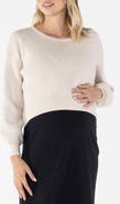 Angel Maternity Sylvie Cotton Maternity Knitted Cropped Jumper