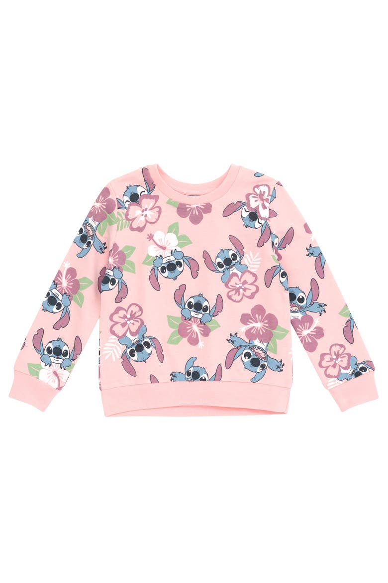 Lilo & Stitch Pullover Sweatshirt, Main, color, Pink Stitch