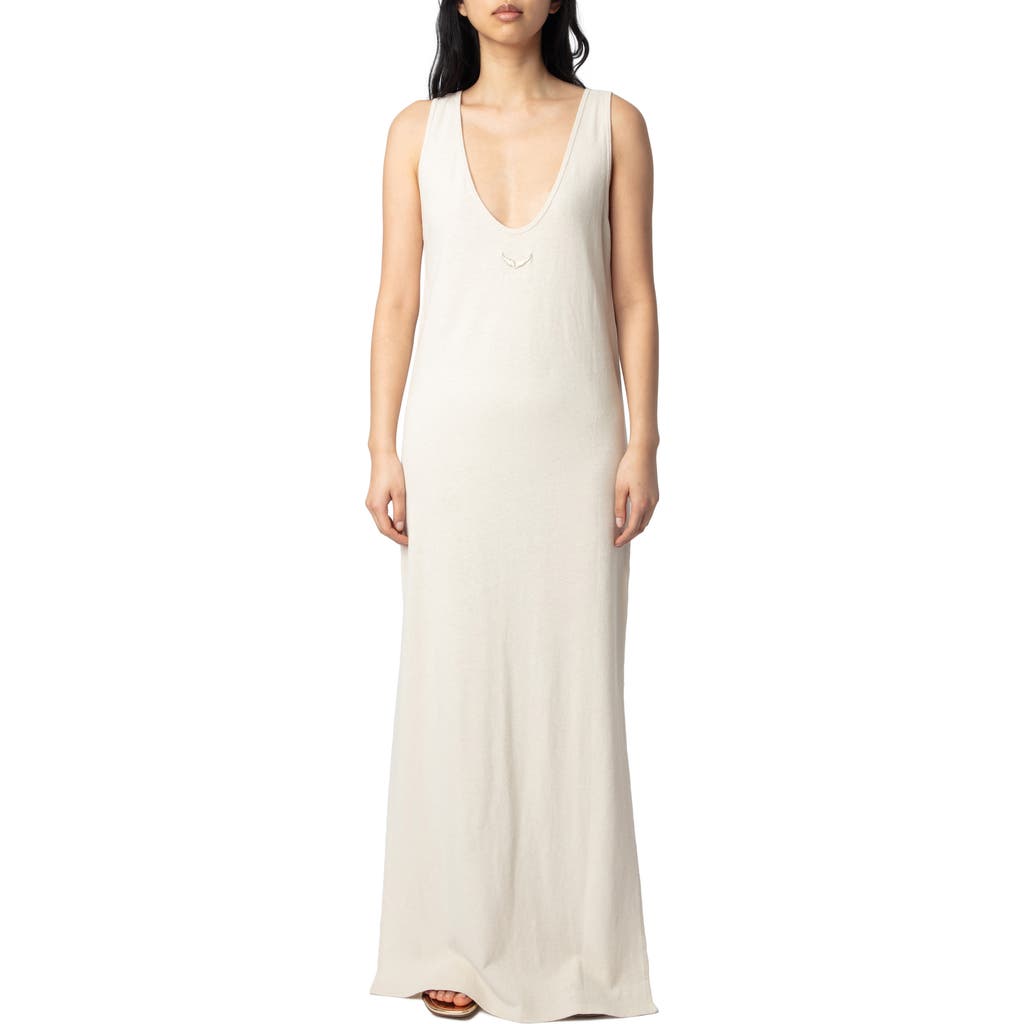 ZADIG & VOLTAIRE ZADIG & VOLTAIRE DEVA LIN LAVE COTTON & LINEN MAXI DRESS